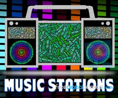 Radio Stations Represents Sound Track And Broadcast Stock Image