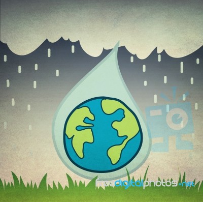 Raindrop On Earth Stock Image