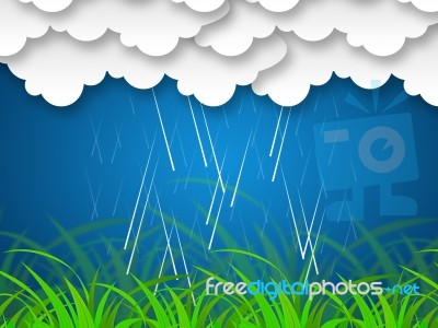 Raining Sky Background Shows Storms And Rain 
 Stock Image