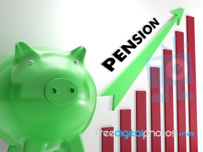 Raising Pension Chart Shows Personal Growth Stock Image