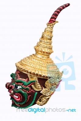 Ramayana Mask Isolated On White Background Stock Photo Ramayana Mask Isolated On White Background Stock Photo