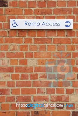 Ramp Access Sign Stock Photo