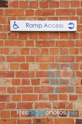 Ramp Access Sign Stock Photo