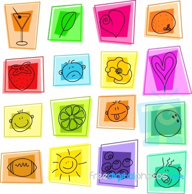 Random Icons Stock Image