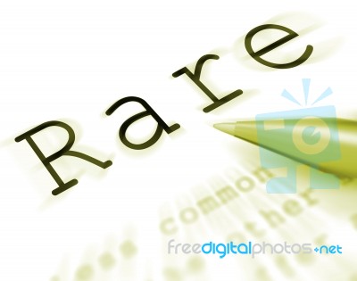 Rare Word Displays Uncommon Scarce And Unique Stock Image