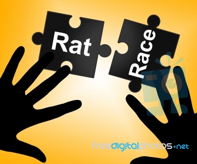 Rat Race Means Lifestyle Worked And Drudgery Stock Image