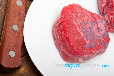 Raw Beef Filet Mignon Stock Photo