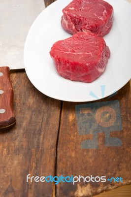 Raw Beef Filet Mignon Stock Photo