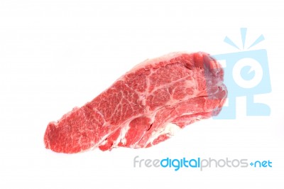 Raw Beef Steak Isolated In White Background Stock Photo