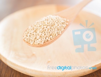 Raw Organic White Quinoa Seeds Stock Photo