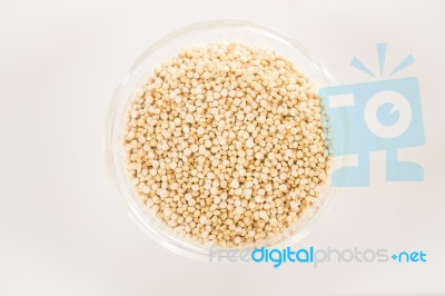 Raw Organic White Quinoa Seeds Stock Photo