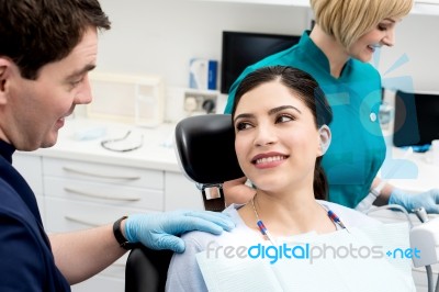 Ready To Start The Dental Examine Stock Photo