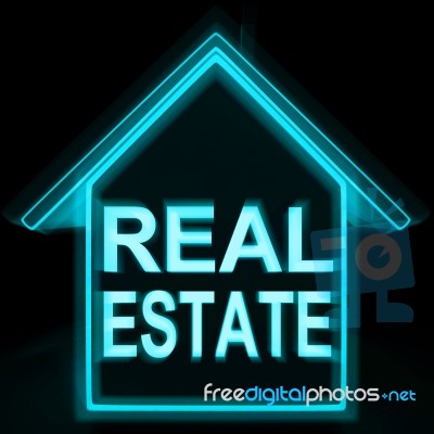 Real Estate Home Shows Selling Property Land Or Buildings Stock Image