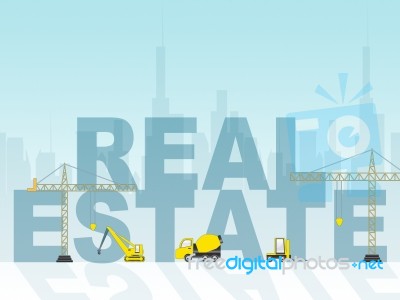 Real Estate House Indicates Property Sale 3d Illustration Stock Image