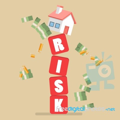 Real Estate On Shaky Risk Blocks Stock Image
