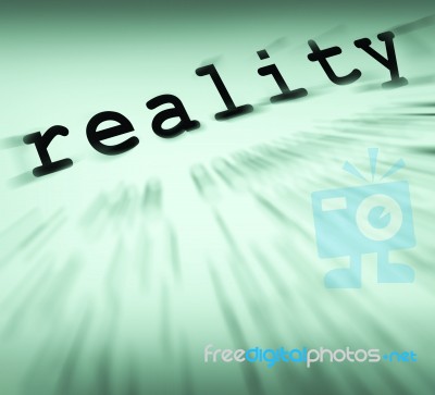 Reality Definition Displays Certainty And Facts Stock Image