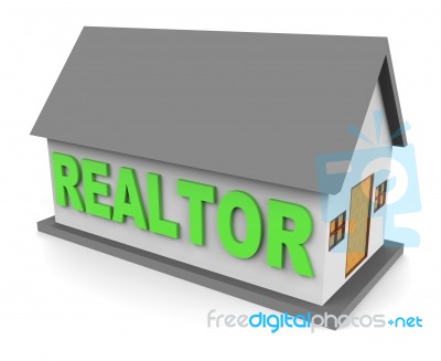 Realtor House Shows Estate Agents 3d Rendering Stock Image