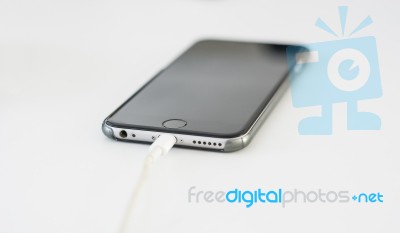 Recharging Smarphone Stock Photo Recharging Smarphone Stock Photo