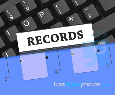 Records File Indicates Files Folder And Notes 3d Rendering Stock Image