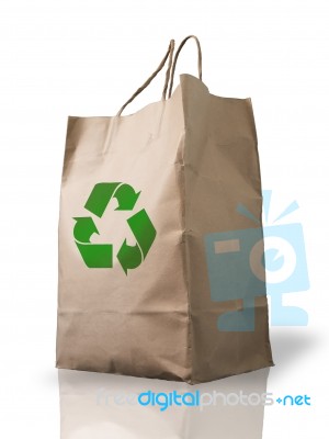Recycle Paper Bag Stock Photo