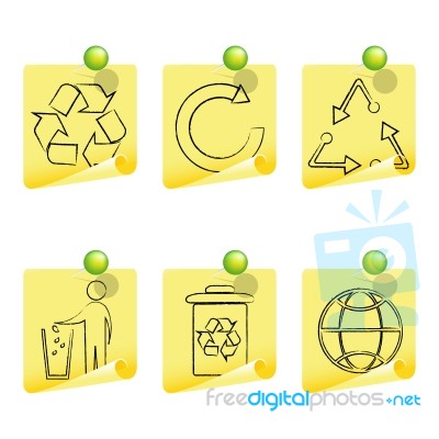 Recycle Sketch Icons Stock Image