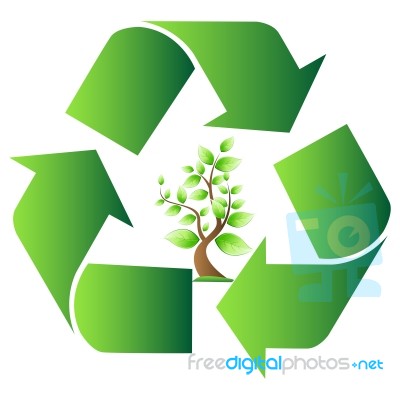 Recycle Symbol With Tree Stock Image