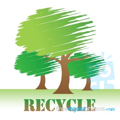 Recycle Trees Shows Earth Friendly And Reuse Stock Image