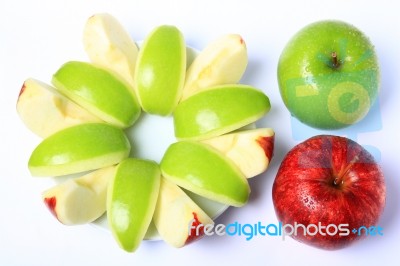 Red & Green Apple Stock Photo