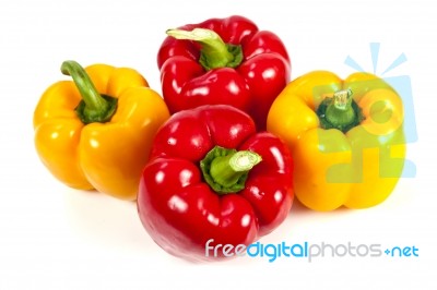 Red And Yellow Bell Pepper Stock Photo