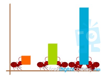 Red Ants Teamwork Illustration Stock Image