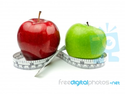 Red Apple And Green Apple Stock Photo