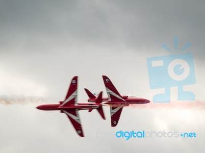 Red Arrows Display Team 50th Anniversary At Biggin Hill Airport Stock Photo