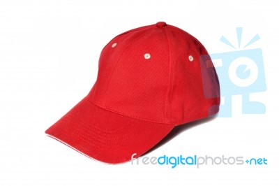 Red Baseball Cap Stock Photo