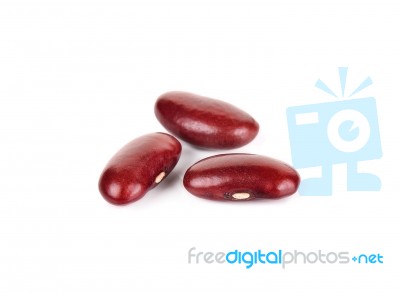 Red Beans Isolated On The White Background Stock Photo