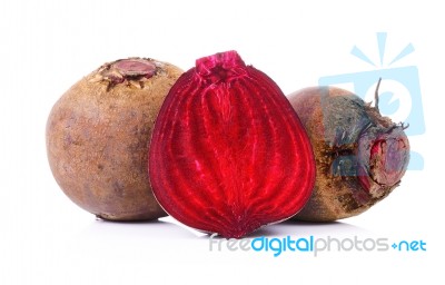 Red Beetroot On A White Background Stock Photo