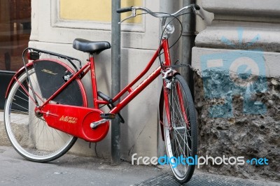 Red Bicycle Stock Photo