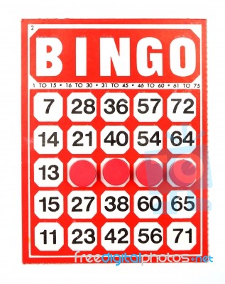 Red Bingo Card  Stock Photo