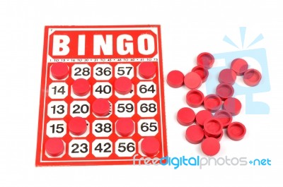 Red Bingo Card Stock Photo