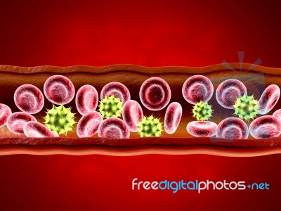 Red Blood Cells With Wain Stock Image Red Blood Cells With Wain Stock Image