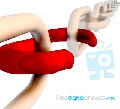 Red Broken Link Shows Insecurity And Disconnection Stock Image