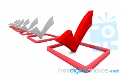 Red Check Mark Stock Image