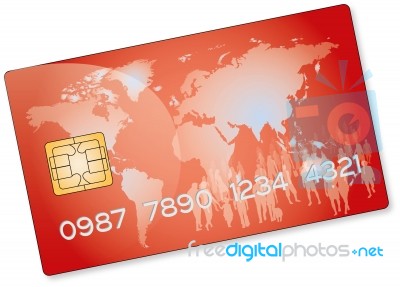 Red Credit Card Stock Image