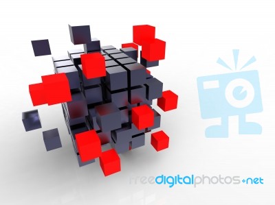Red Cube Stock Image