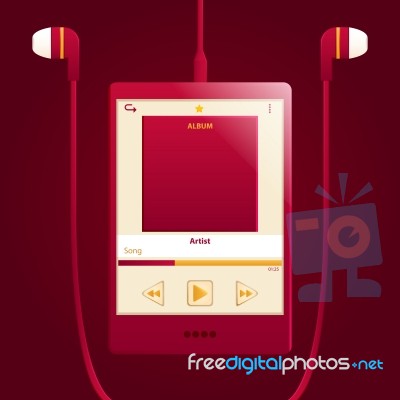 Red Digital Music Player Stock Image