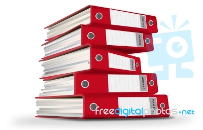 Red Document File Stock Image