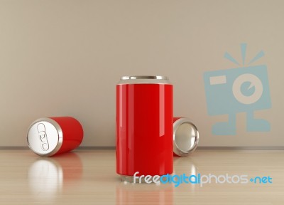 Red Drink Cans Stock Image