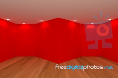 Red Empty Room Stock Image