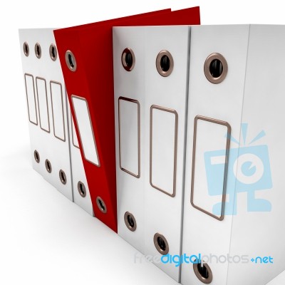 Red File Amongst White Stock Image