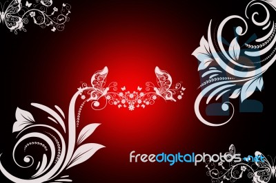 Red Floral Background Stock Image