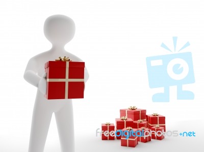 Red Gift Box Stock Image